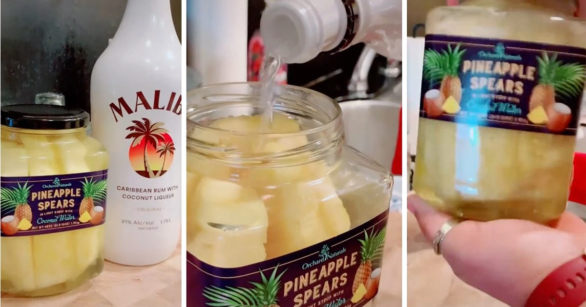 People Are Making “Adult Pineapples” with Malibu Rum and Pineapple Spears