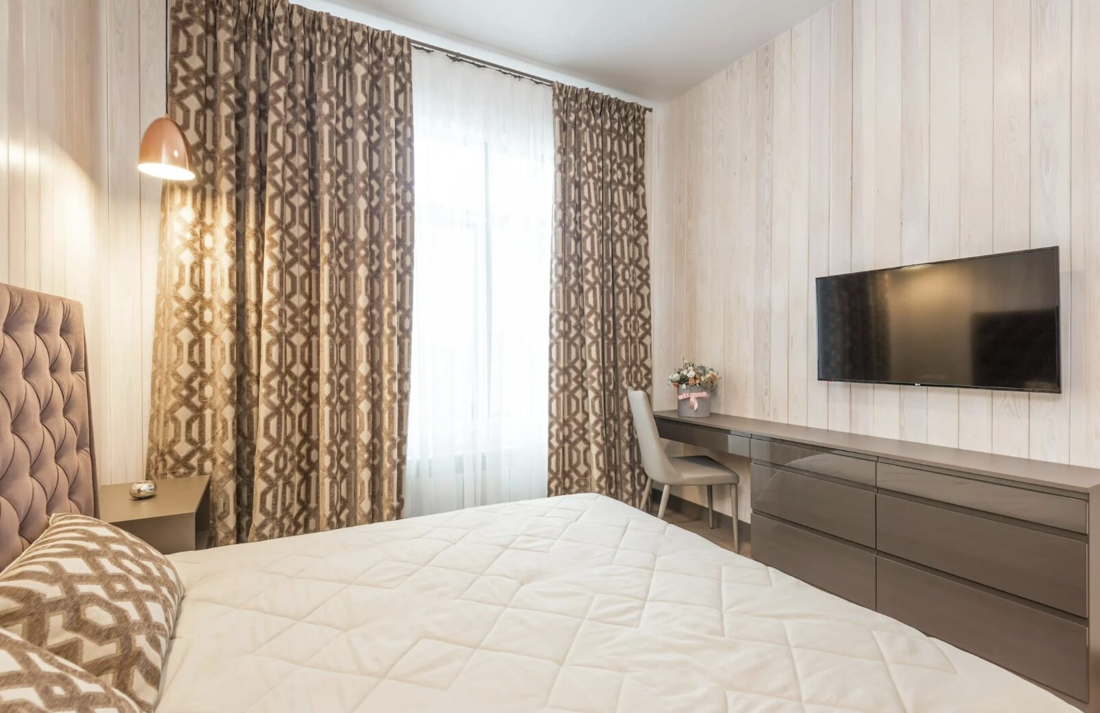 tv in a hotel bedroom