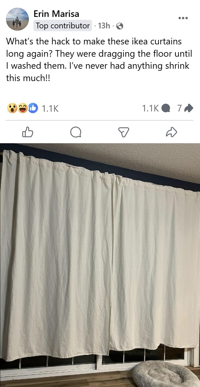 fix shrunken curtains