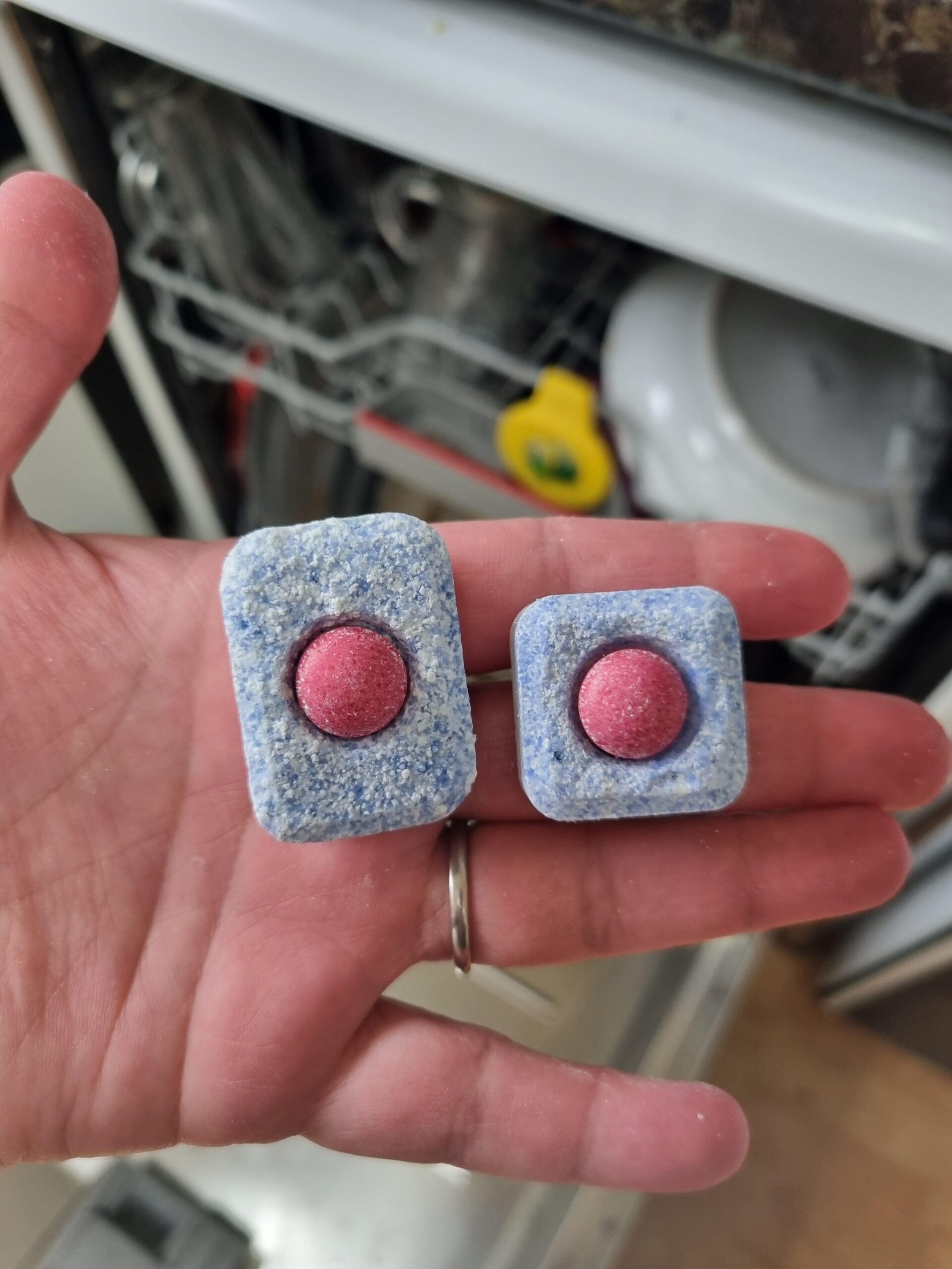 Dishwasher tablets in garbage bags