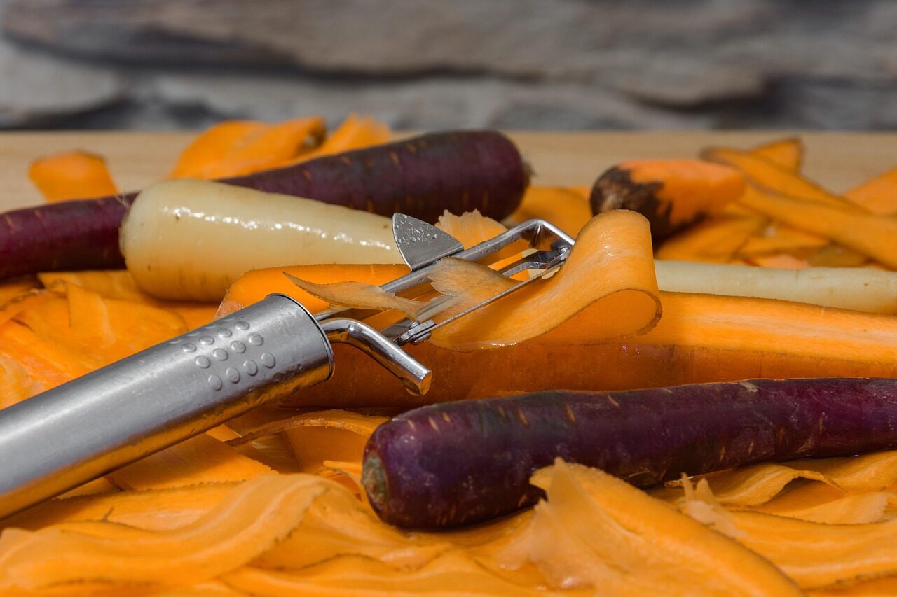 peeling carrots