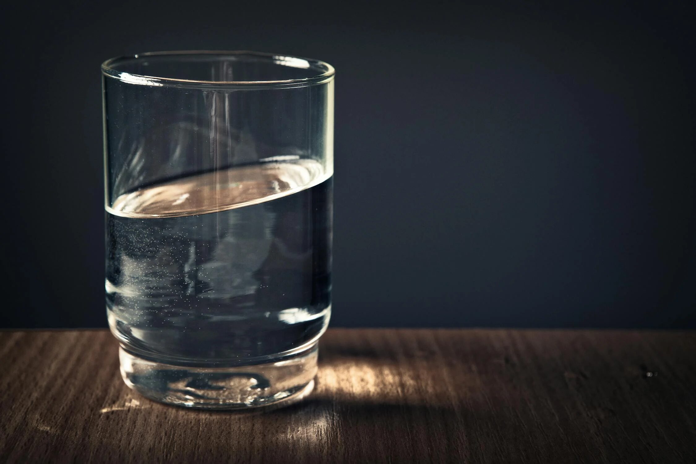 a glass of water