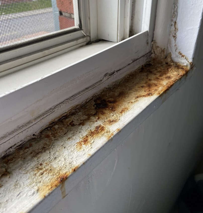 dirty windowsill