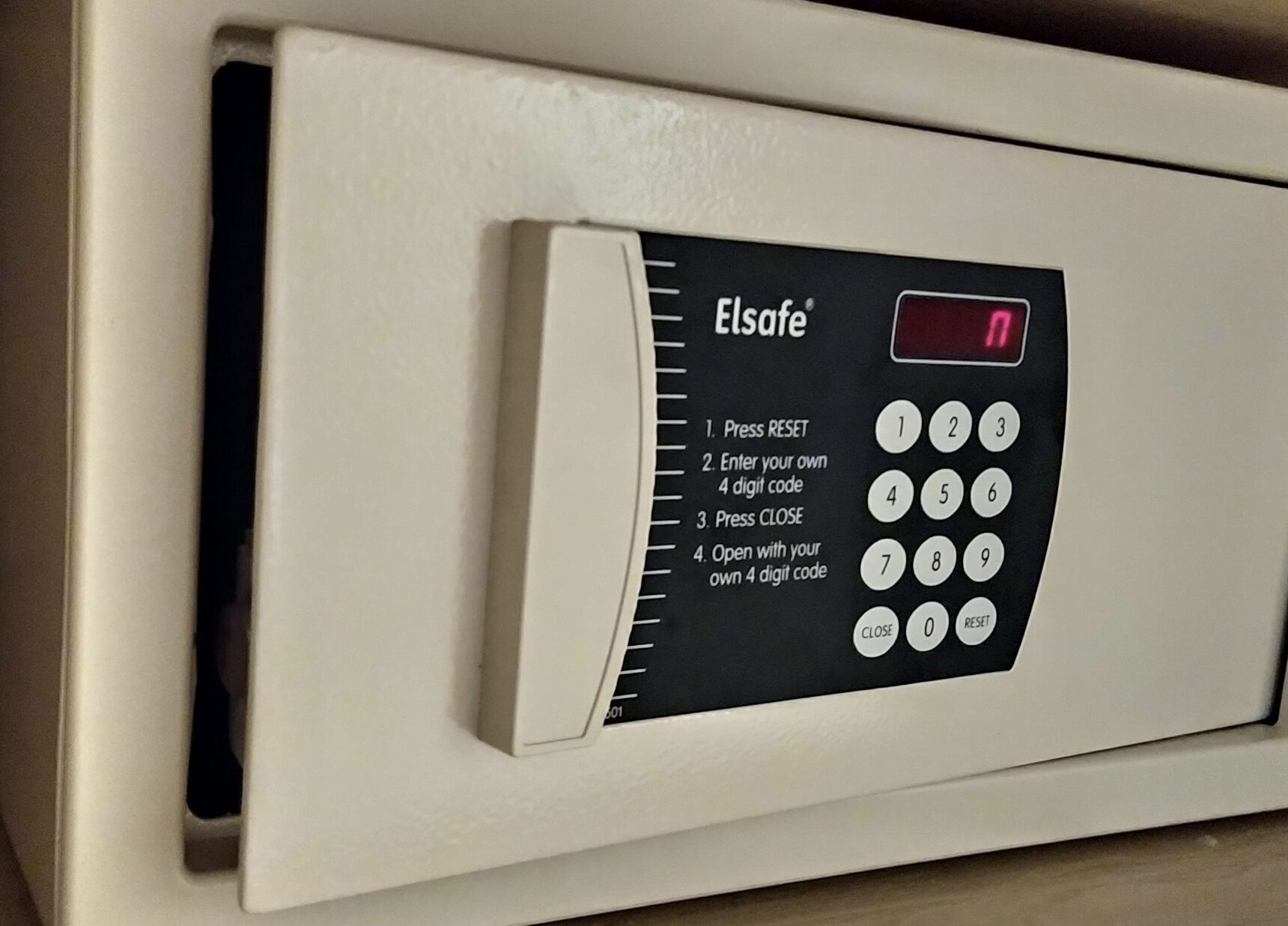 toothbrush in a hotel safe