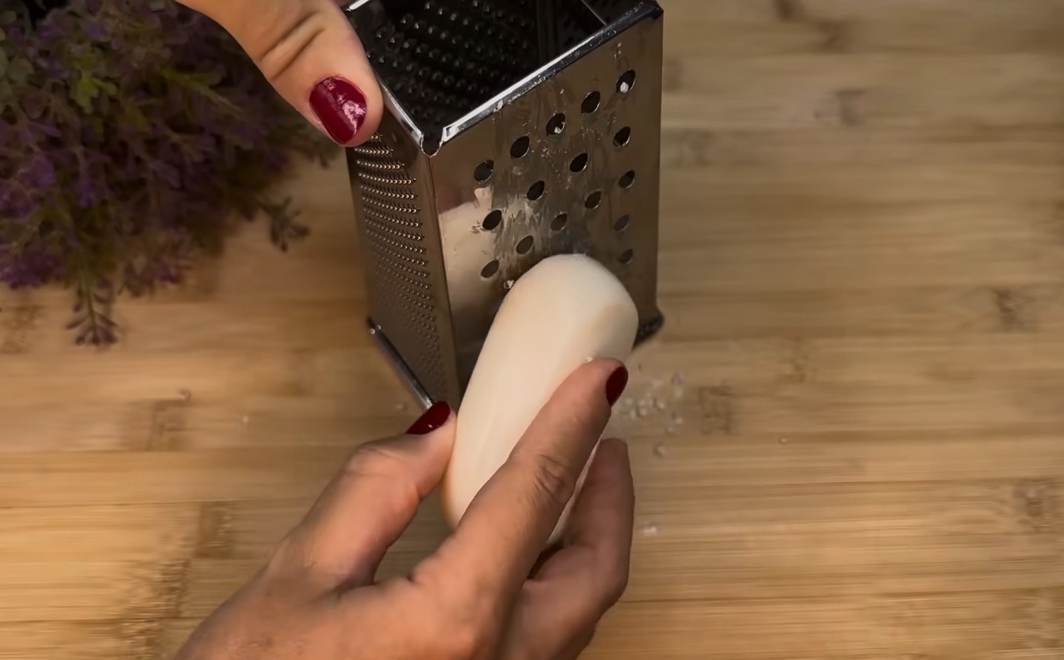 grating a soap bar