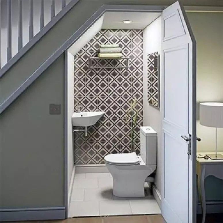 bathroom under the stairs