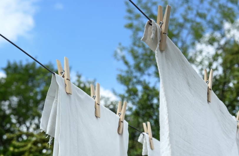 air-drying clothes