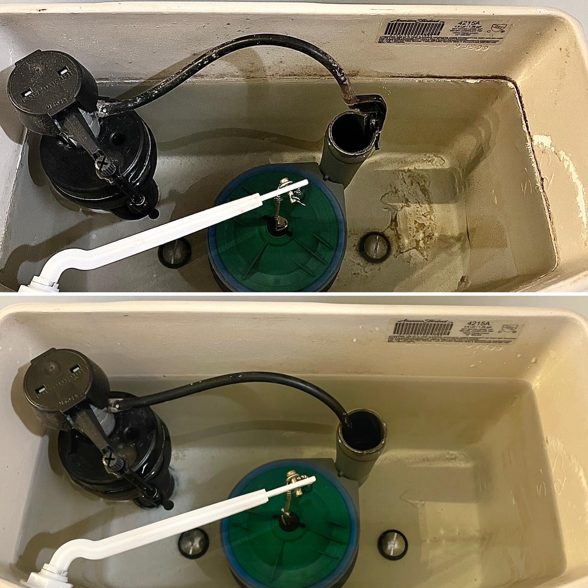 toilet tank - before and after