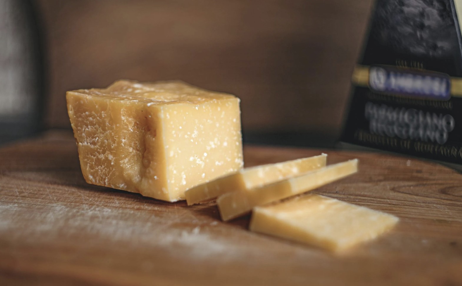 cheese on wooden board