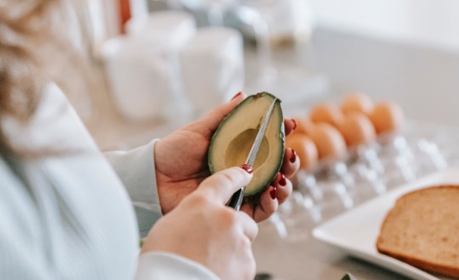 cutting an avocado