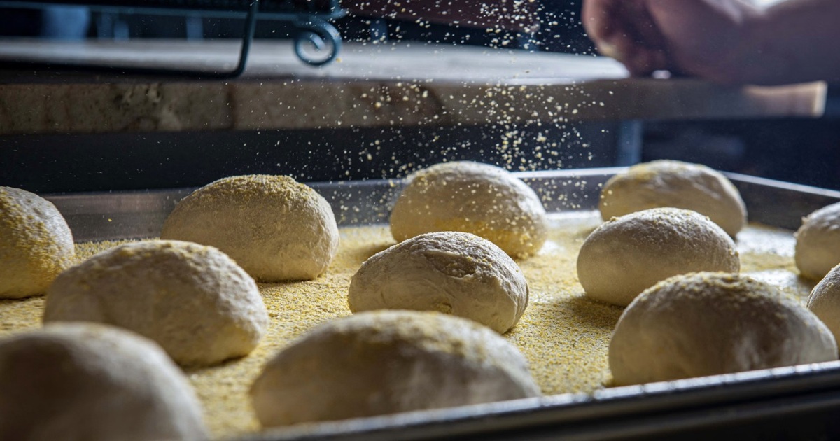 bread on a tray