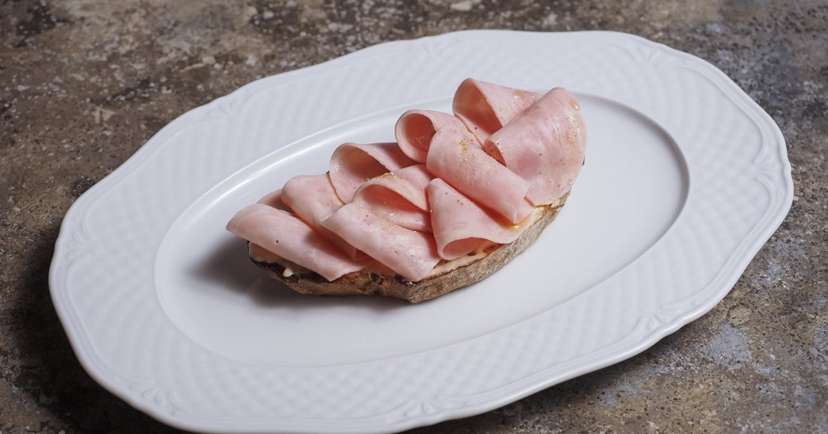 ham on a plate
