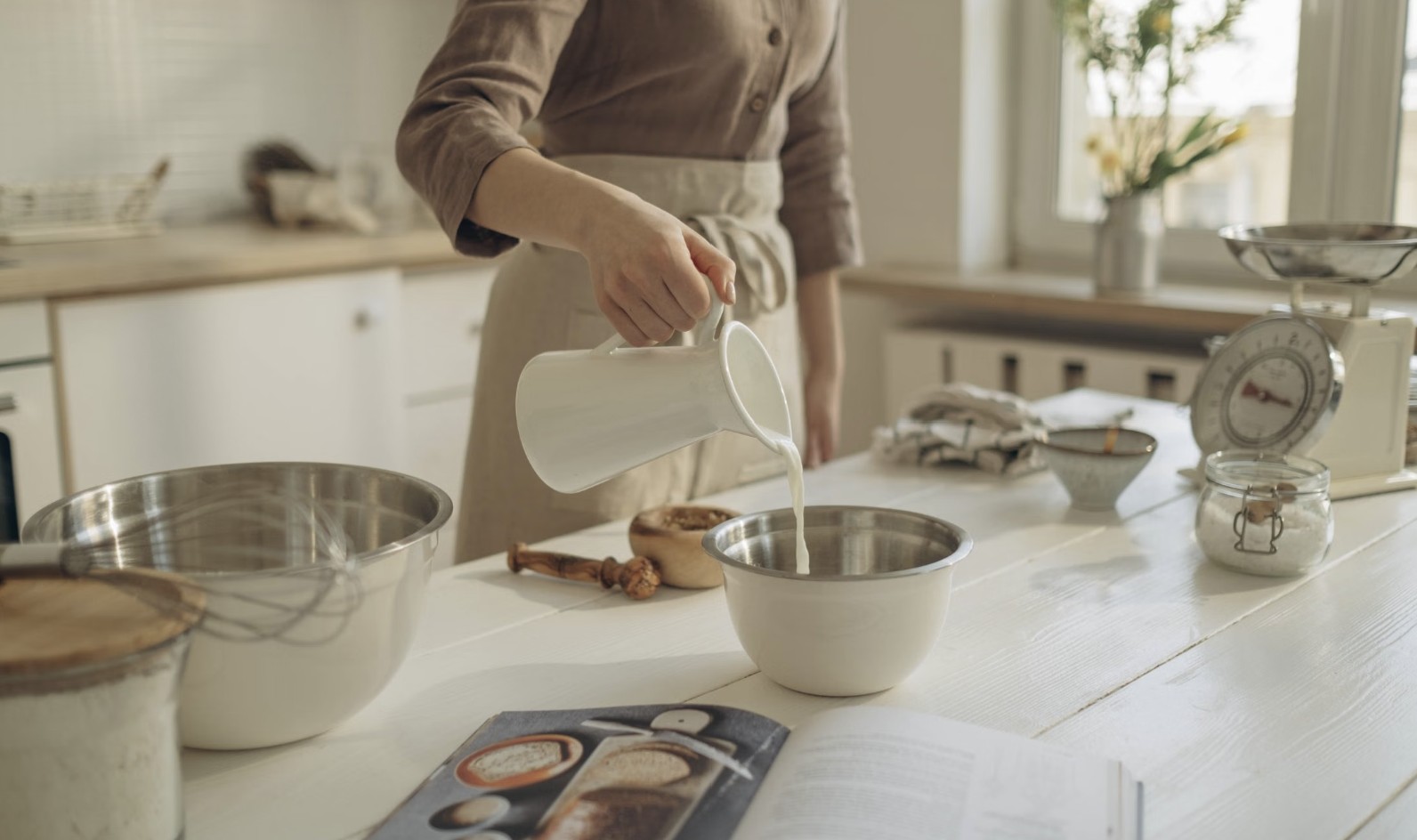 pouring milk